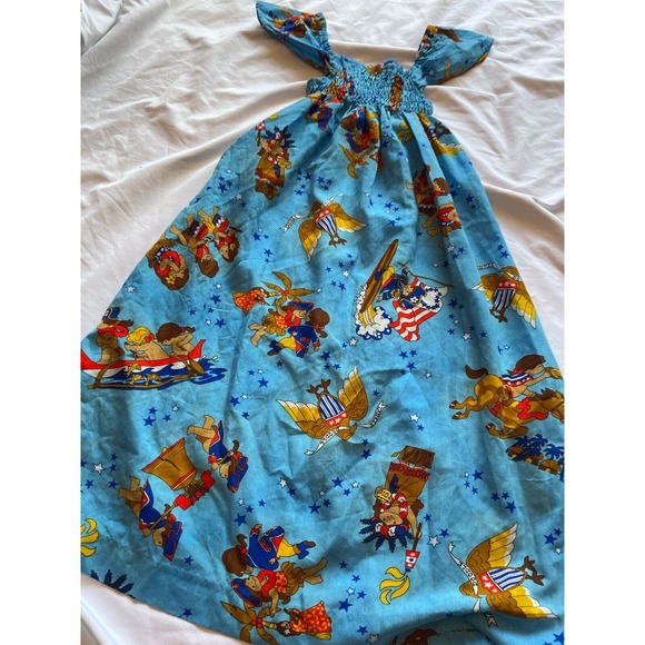 Vintage 70s Sun Babies Made in Hawaii Kids Patriotic Liberty Bell Centennial 6-8 - Picture 3 of 16